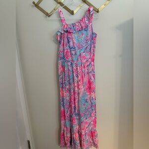 Lilly Pulitzer girls asymmetric maxi dress, size extra large XL 12/14